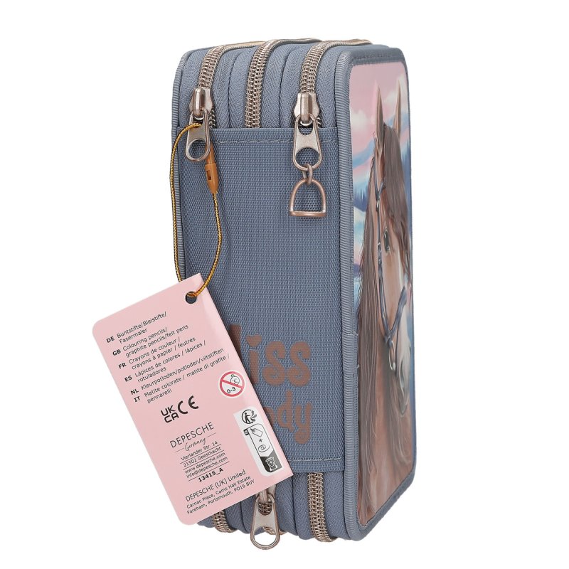 Miss Melody 0413415 trousse à crayons Bac à stylos Nylon, Papier, Polyester, Polyuréthane (PU), Zinc Multicolore