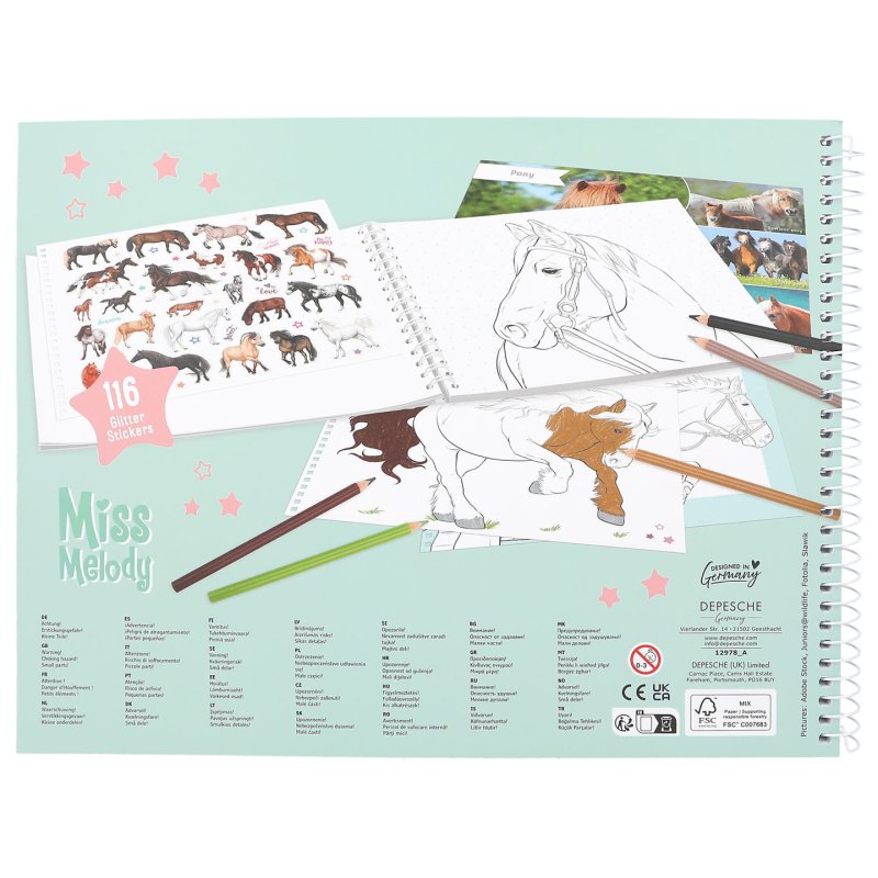 Miss Melody Horse Colouring Book
