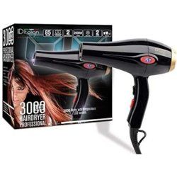 ID Italian Design Professional Hair Dryer 3 Heat Settings 2 Speeds Black Color 2000W