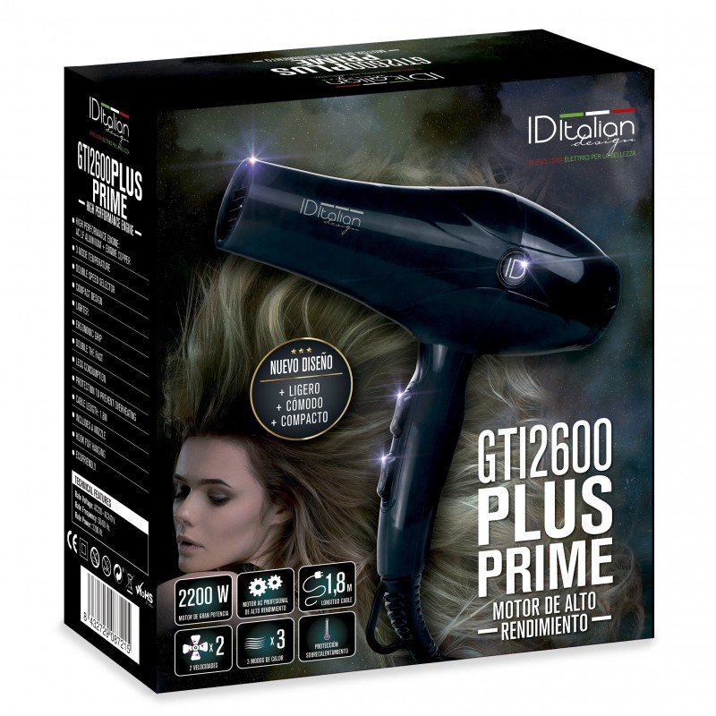 Italian Design GTI 2600 Plus Prime hair dryer 2200 W Black