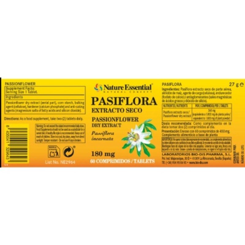Nature Essential Pasiflora 60 Tablets 180mg