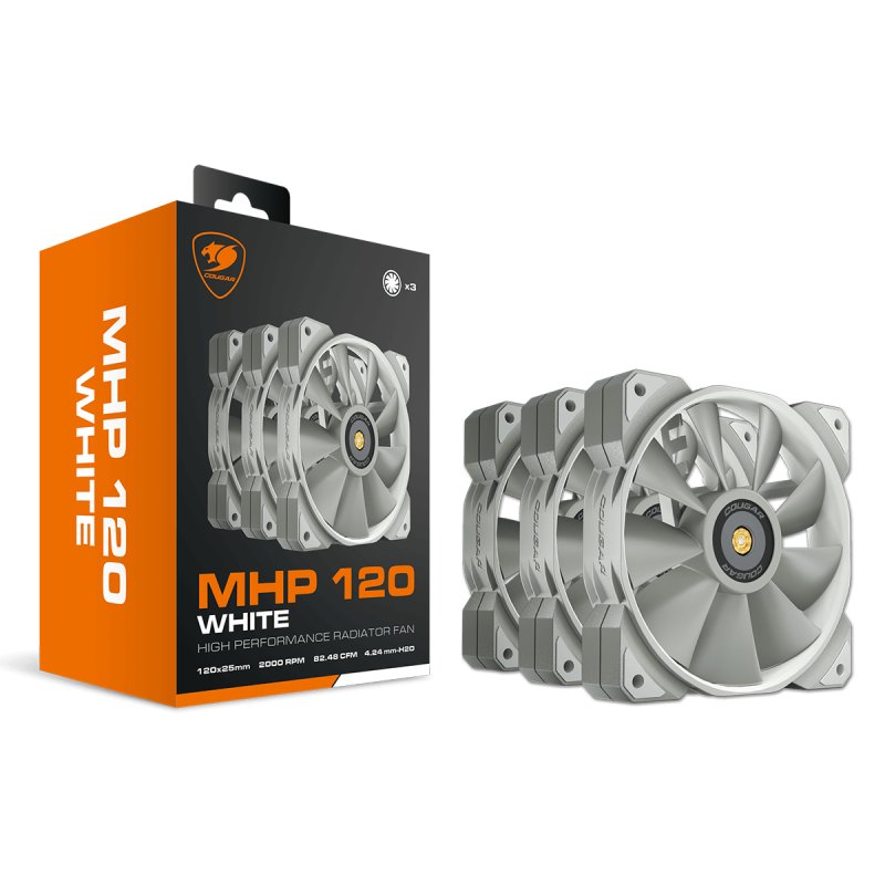 COUGAR Gaming 3MMHP12W3.0001 système de refroidissement d’ordinateur Boitier PC Refroidisseur d'air 12 cm Blanc 3