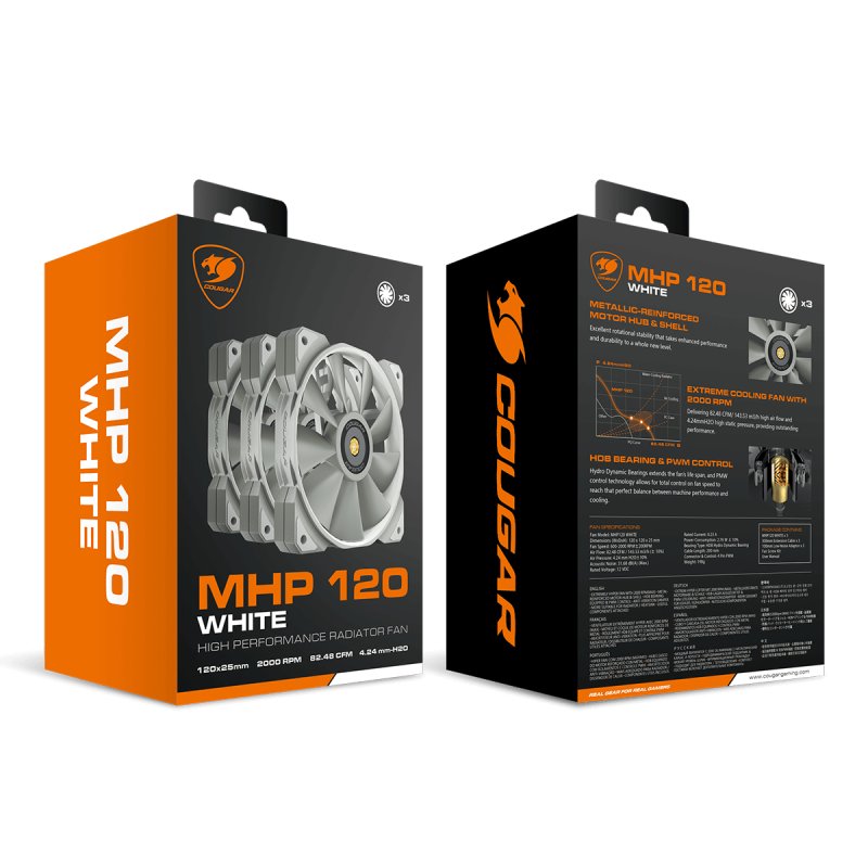 COUGAR MHP 120 weiß 3er-Pack | Gehäuselüfter