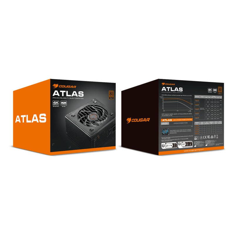 COUGAR Gaming ATLAS unité d'alimentation d'énergie 750 W 20 4 pin ATX Noir