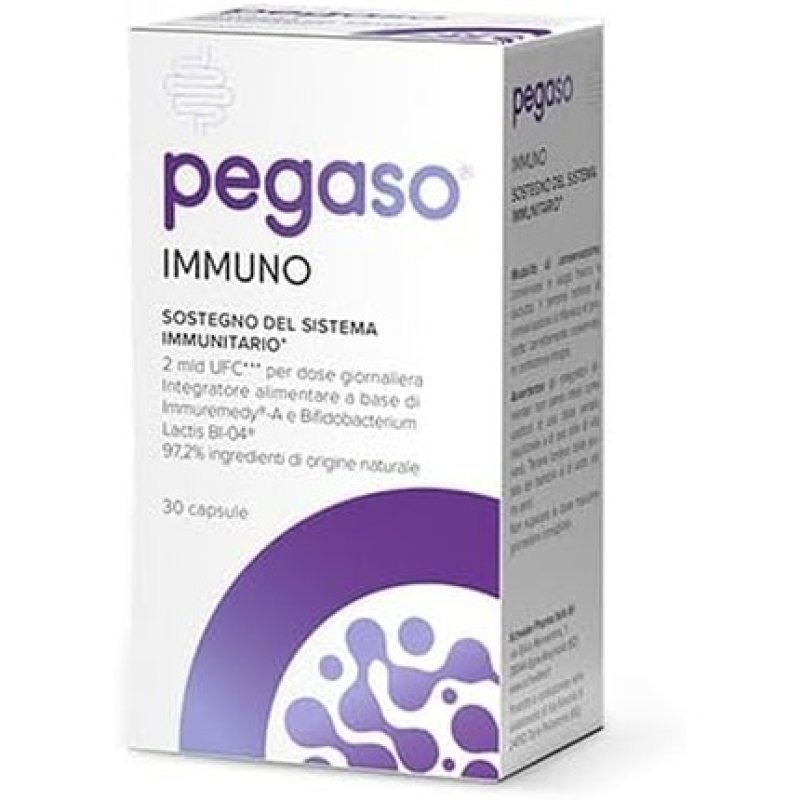 Pegaso IMMUNO 30 Capsules - Immune System Support with IMMUNOREMEDY-A and Bifidocaterium lactis 2ml UFC