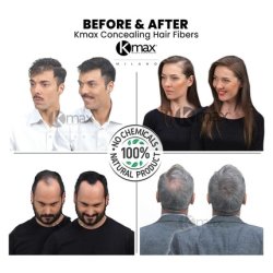 Kmax Concealing Hair Fibers Keratin Hair Powder for Hair Thickening Effect Hair Fibers for Covering Hair Loss 32g Dark