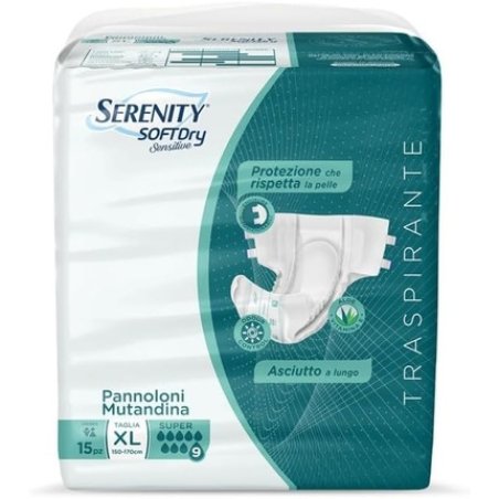 Serenity Sensitive Super XL Size Diaper Pants 15 Pieces