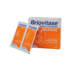 Montefarmaco Briovitase Magnesium And Potassium Orange Dietary Supplement 14 Sachets