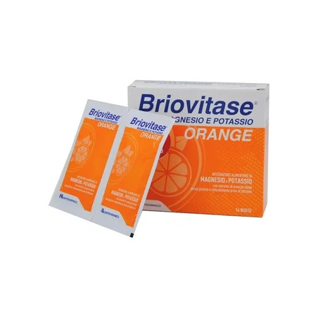 Montefarmaco Briovitase Magnesium And Potassium Orange Dietary Supplement 14 Sachets