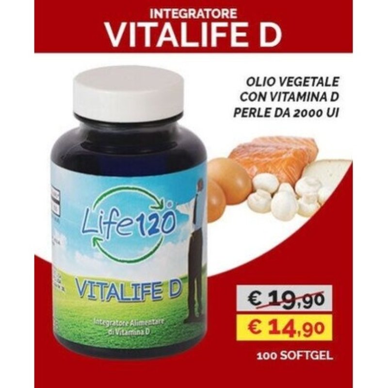Life 120 Vitalife D Supplement 100 Softgels Capsules