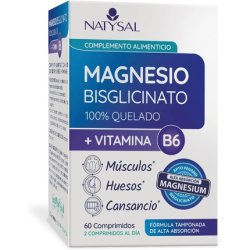 Natysal Magnesium B6 60 Tablets for Fatigue, Bone, and Muscle Relief