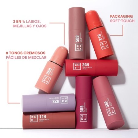 3INA MAKEUP The No Rules Stick 362 Pink Blush Stick Matte with Hyaluronic Acid Cream Blush for a Natural Finish Vegan