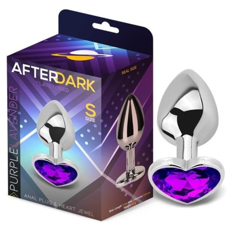 Purple Lavender Heart Jewel Anal Plug Size S