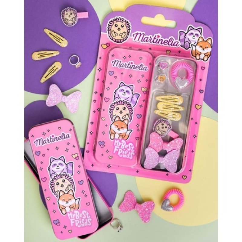 Air Val Martinelia Mermaids Set for Children Gift Box with Hair Clips Bows Hair Tie Rings and Clip Children's Jewellery