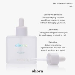 ohora Easy Peel Remover Semi-Cured Gel Nail Strip Remover with Hygienic Dropper Non-Drying Nourishing Formula Vegan