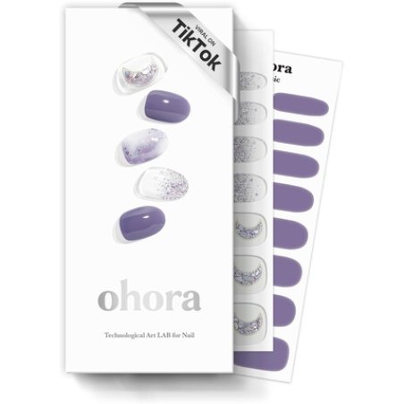 Ohora Semi Cured Gel Nail Strips Goblin Moon Purple Patterned 30 Pcs
