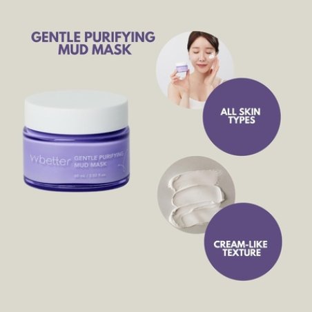 Gentle Purifying Mud Mask with Bentonite and Kaolin Clay for Blackheads