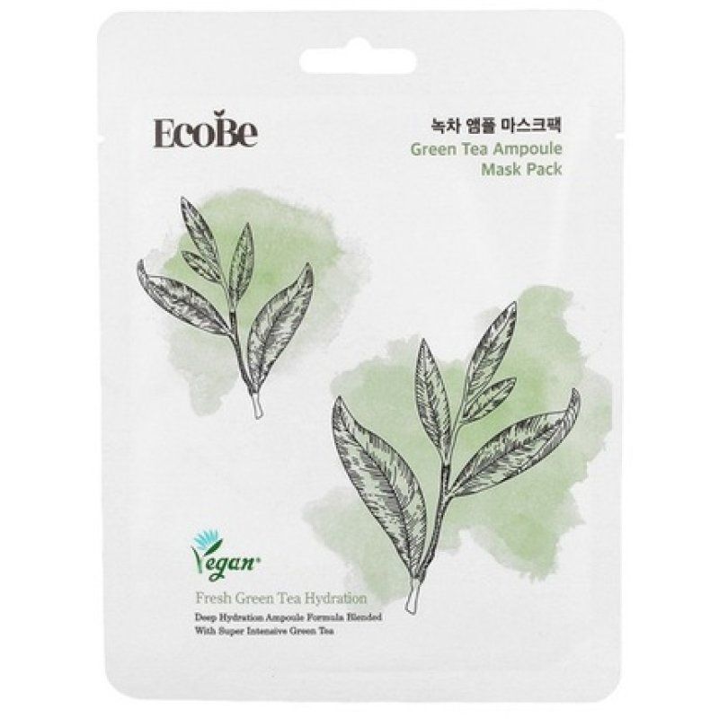 Ecobe Green Tea Ampoule Mask 25ml - Refreshing Sheet Mask