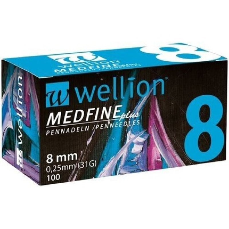 Wellion Medfine Plus Pen Needles 8mm Insulin Sterile Needles for Diabetic Supplies
