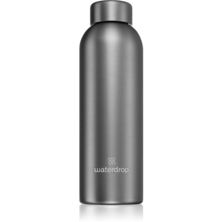 Waterdrop Thermo Steel Metal Water Bottle - Charcoal, 600 ml