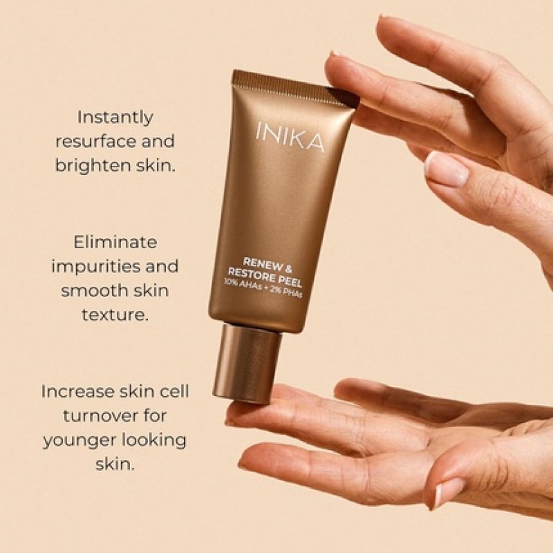 Inika Renew & Restore Peel with AHAs and PHAs and Natural Exfoliating Particles