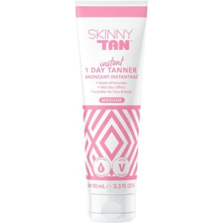 Skinny Tan Instant 1 Day Tanner Face & Body Wash Off Bronzer 100ml