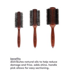 Evo Bruce Bristle Radial Brush 28mm - Small Styling Brush with Natural Boar Bristles for Women and Men - Made from