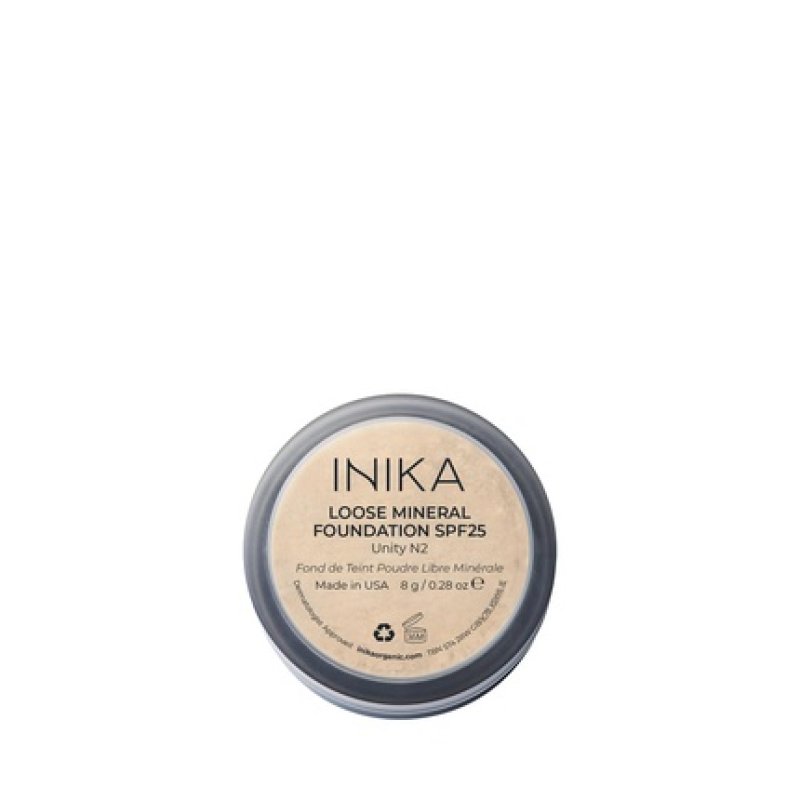INIKA Organic Mineral Powder Foundation with SPF 25 Vegan Makeup Buildable Coverage Flawless Radiance & Glow Blemish