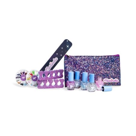 MARTINELIA GALAXY DREAMS NAIL SET & COSMETIC BAG Colorful Kids Nail Polish Set with Cosmetic Bag - Ideal Gift for Girls