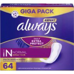 Always Dailies Extra Protect Women's Pantiliners Normal 64 Pads Instantly Locks Odours and Liquids for Maximum Day