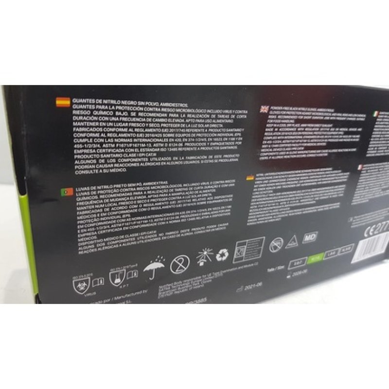 Santex Black Nitrile Gloves Medium