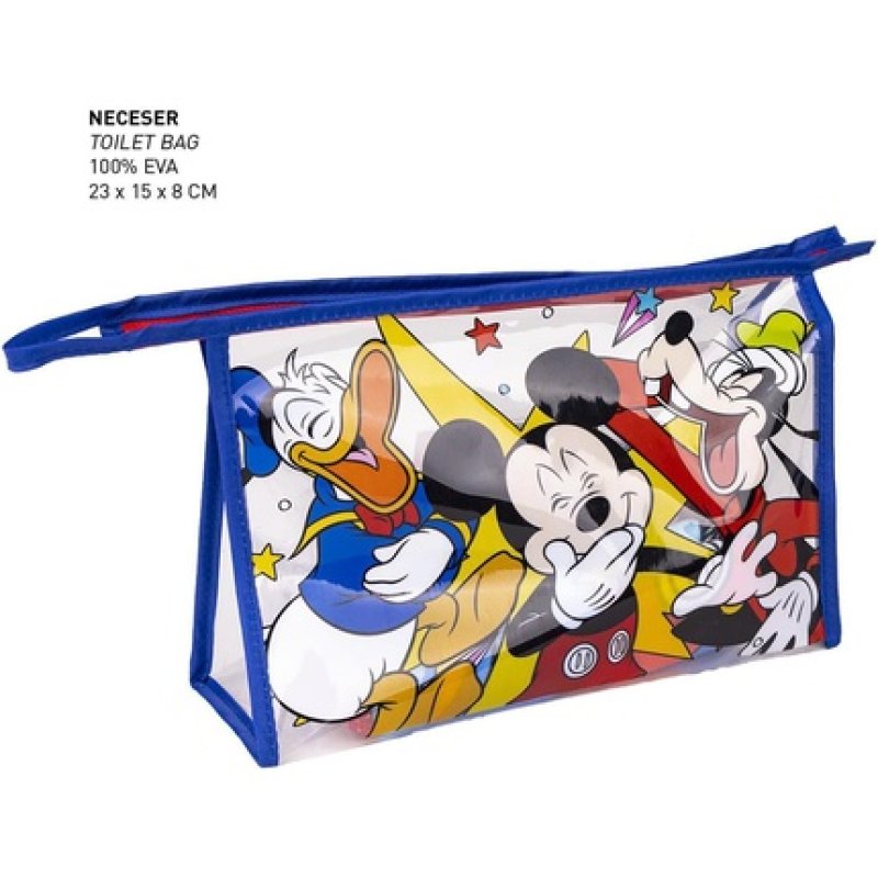 Mickey Mouse Toiletry Bag Zip Closure 23x15x8cm Includes Accessories Waterproof Design Ideal for Travel Original