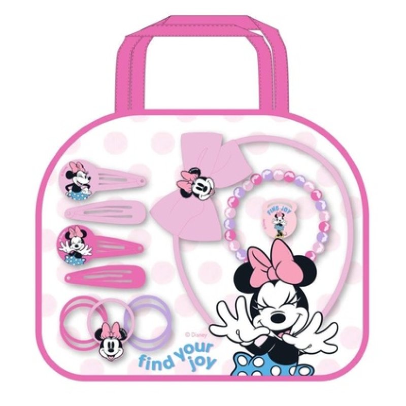 Minnie Beauty Set for Kids - Includes 5 Hair Ties, 1 Headband, 4 Hair Clips, 1 Bracelet, and 1 Ring - Original Product