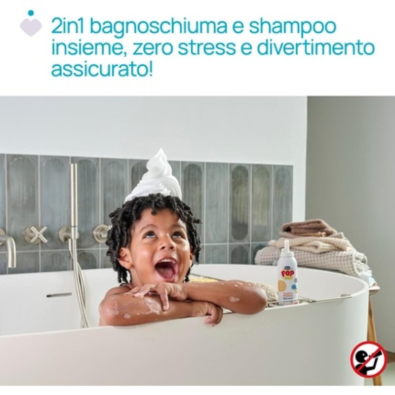 Chicco Pop Fluffy Mousse Lavante Vanilla Wrap 200ml - Delicate Cleansing Mousse