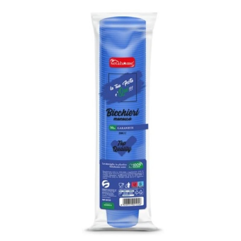 BICCHIERI Cups 50 Pcs Blue 200 CC