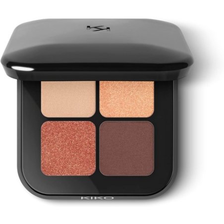 KIKO Milano Bright Quartet Eyeshadow Palette with Four Baked Eyeshadows for Wet and Dry Use Burgundy Variations