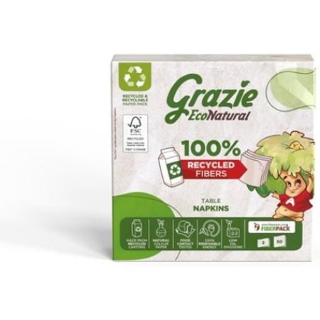 Grazie Natural Napkins 33x33 2 Ply 50 Pieces