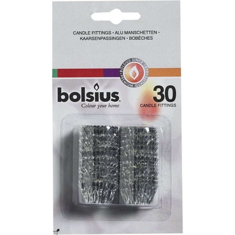 Bolsius Candle Fitting Aluminium Silver