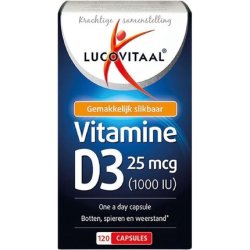 Lucovitaal Vitamin D3 25 Micrograms Dietary Supplement - 120 Capsules