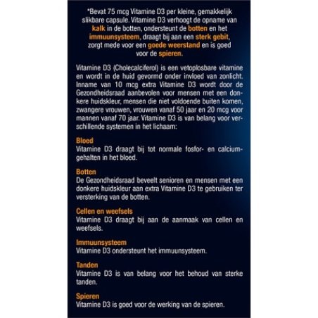 Lucovitaal Vitamin D3 75 Micrograms Dietary Supplement - 70 Capsules