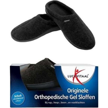 Lucovitaal Orthopedic Gel Slippers - Black - Size 40-41