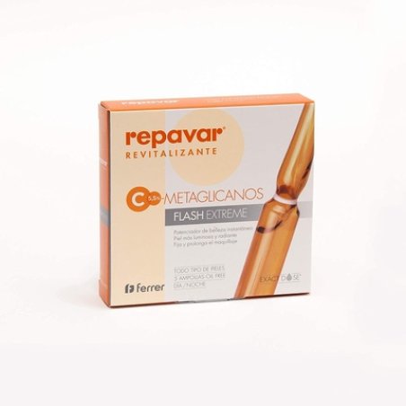 Repavar Metaglycan Revitalizing Flash Extreme 5 Ampoules with 5.5% Pure Vitamin C - Immediate Flash Ampoules 156702