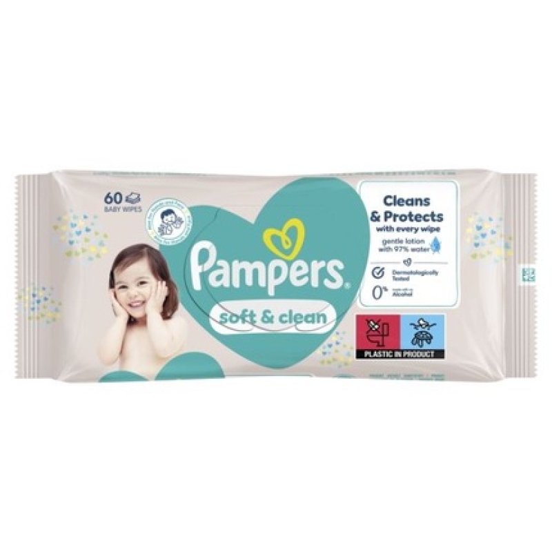 Pampers Soft & Clean Wipes 12x60