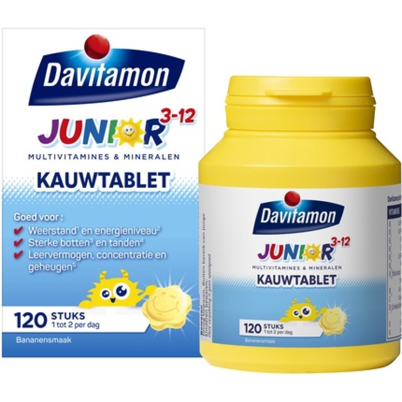Davitamon Junior 3 Banana Chewable Tablets - Essential Vitamins For Children