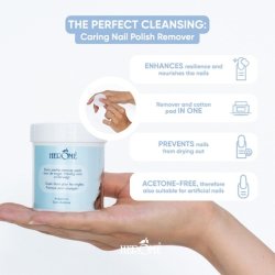 Herome Cosmetics Caring Nail Polish Remover with 100 Cotton Pads - Lanolin-Enriched