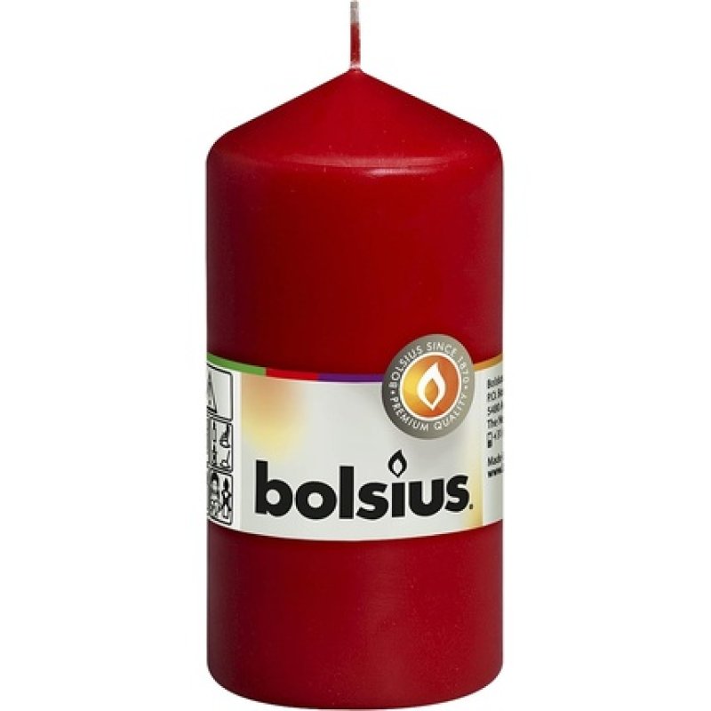 Bolsius Small Pillar Candle Red 60mm Width