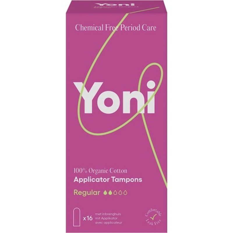 Yoni Normal Tampons with Applicator 16x Tampons made of 100% Organic Cotton with Recyclable Applicator Hypoallergenic
