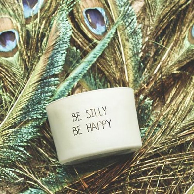Soy Candle "be Silly Be Happy" Fragrant "minty Bamboo