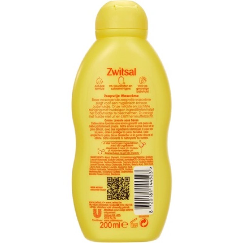 Zwitsal Baby Soap-Free Wash Cream 200ml