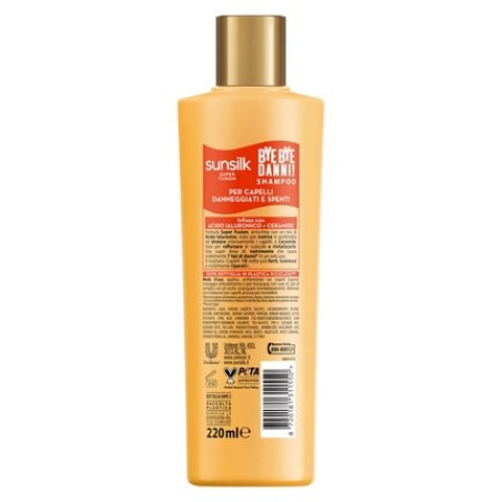 Sunsilk Shampoo Bye Bye Damage for Damaged and Stressed Hair Super Fusion Formula with Hyaluronic Acid and Ceramide
